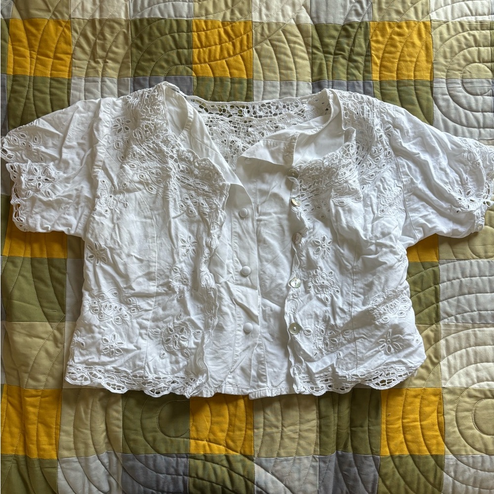 Vintage Button Down Tank with coverup